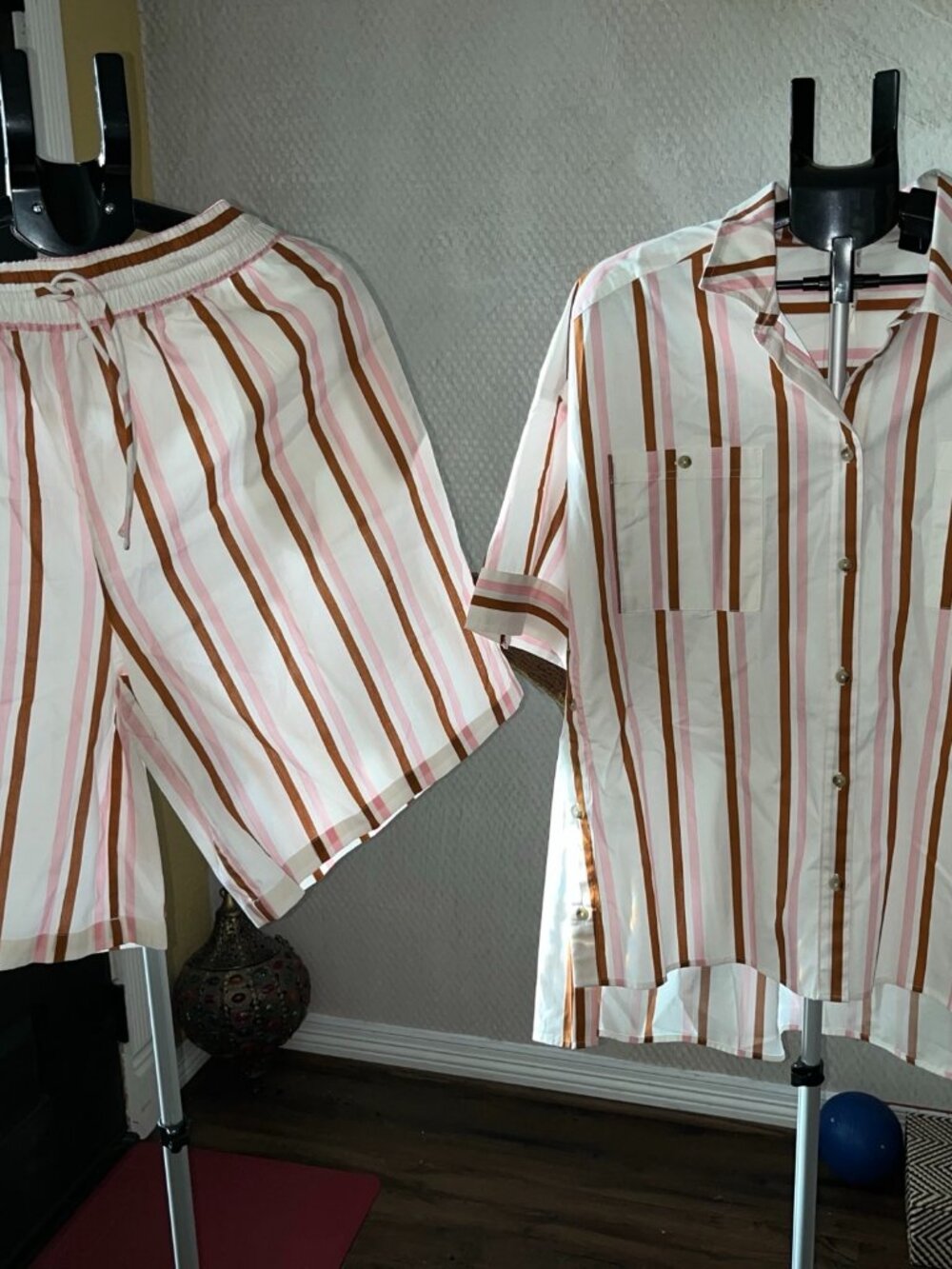 Anthropologie Striped Short Set